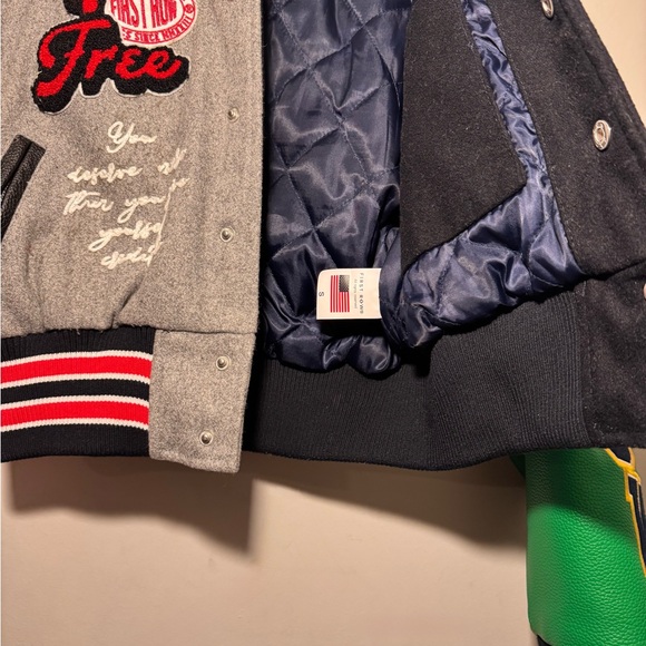 First Row Varsity Jacket - Patchwork Letterman - Size Small - Picture 2 of 4